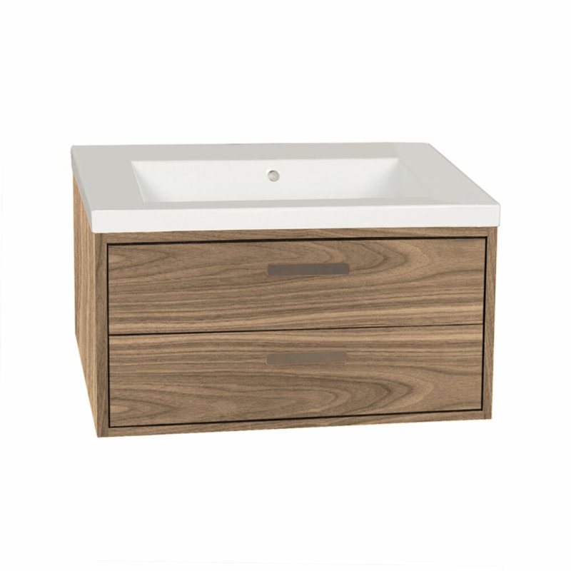 Aquasei 31'' W Single Bathroom Vanity Base, Weathered Oak