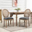Ensemble de chaises de salle à manger rembourrées, chaises d'appoint sans accoudoirs avec dossier en rotin et revêtement Linen Touch, ensemble de 2
