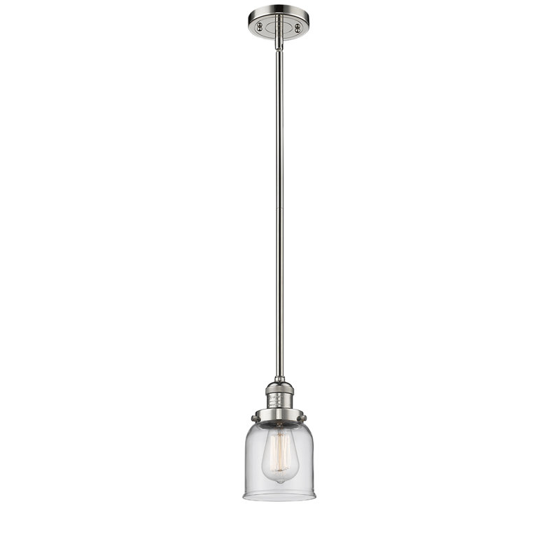 Hardison 1 - Light Single Pendant, Clear, Polished Nickel