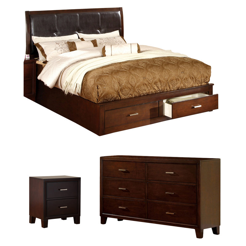 Ensemble de chambre configurable en bois cerise plateforme Carpino