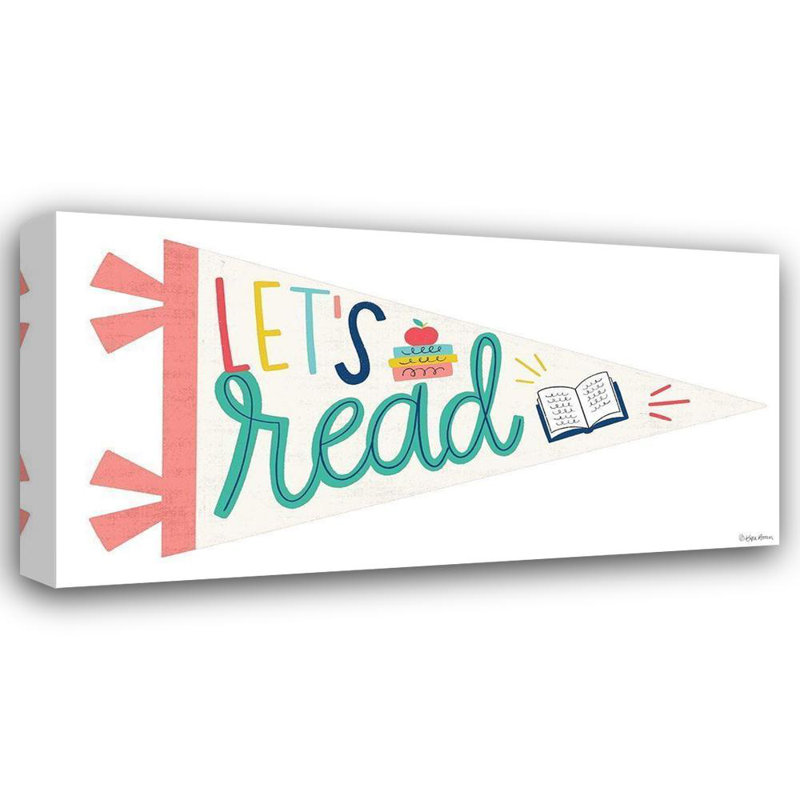 Art sur toile tendue par Trinx Lady Louise Designs Gallery: Lets Read Pennant, H 23 po x l 40 po