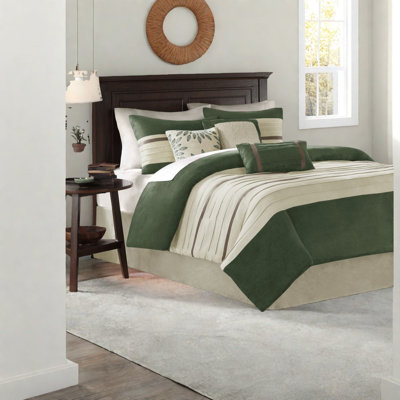 Soft Faux Suede Bedding Sets Queen, Transitional Style For Home