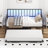 Twin Daybed With RGB LED Lights & Charging Station, Height Adjustable Day Bed Frame With Trundle, Versatile Metal Sofa Bed Frame For Bedroom, Living Room, Guest Room, Black