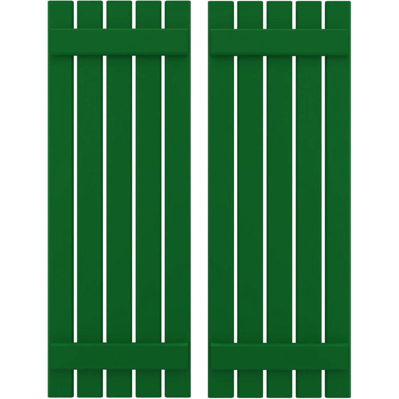 Volets de 2 lattes en bois véritable pour l'extérieur Americatt (par paire) Americraft, Vert viridien, 19 1/2", 45"