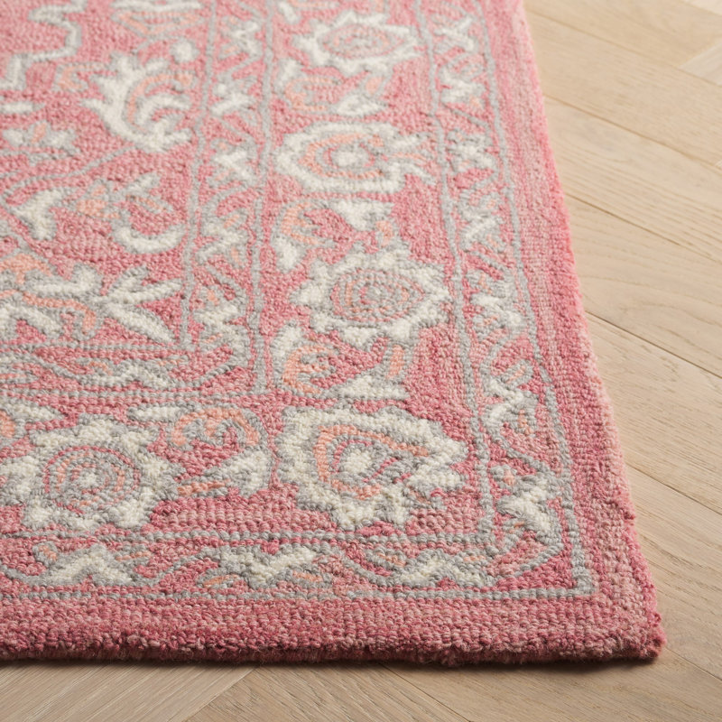 Ivory Hand-knotted Wool Rectangular Area Rug, 5' x 8'