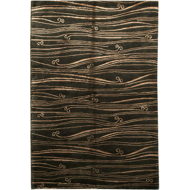 Tapis gris de haute qualité noué à la main