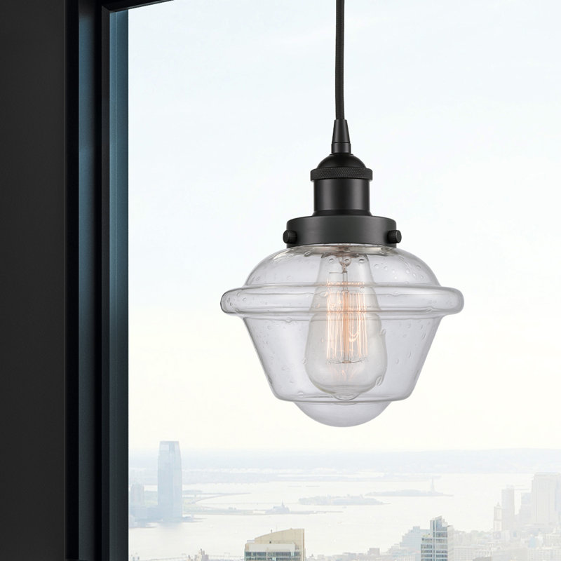Luminaire suspendu simple à 1 lumière Calliope, Noir mat