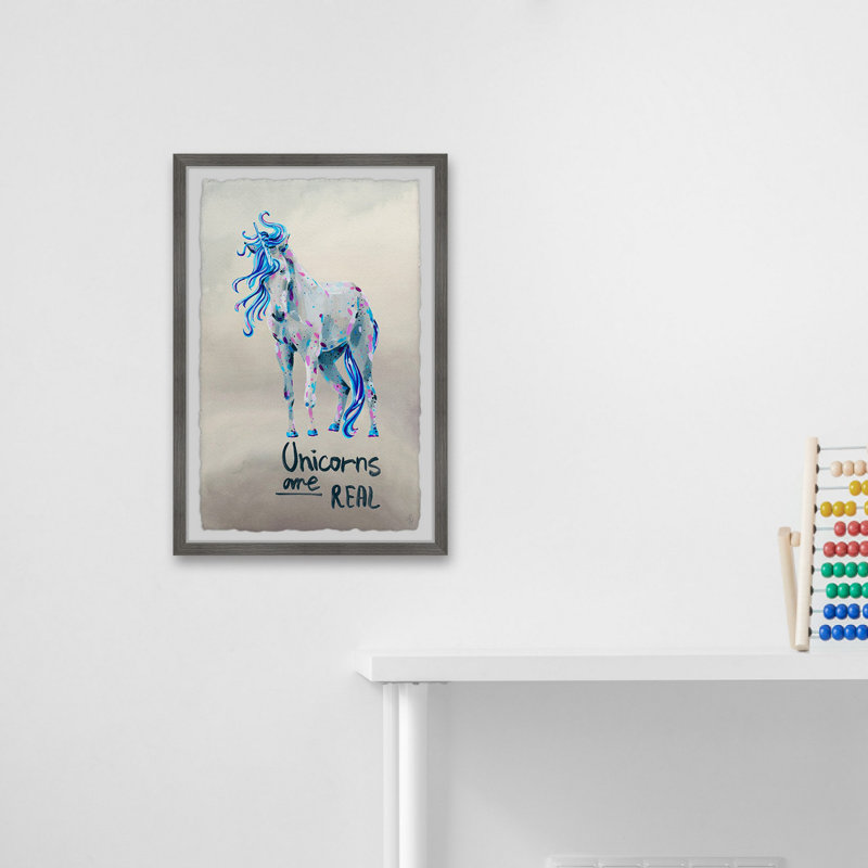 «Reza Magical Unicorns Are Real», reproduction encadrée, H 24 po x l 16 po x P 1,5 po