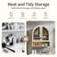  Armoire murale de salle de bain arquée Ahart avec 2 portes en verre et tablette ouverte de 23,6 po-420788793-431544173