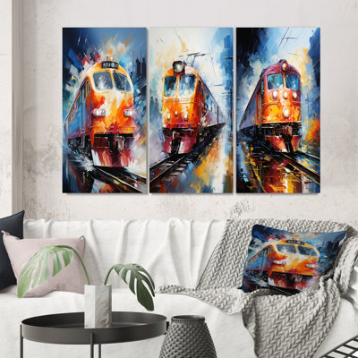 " Abstract Train Vibrant Motion " 3 - Pieces