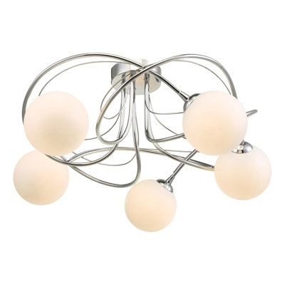 Violet Glass Flush Mount