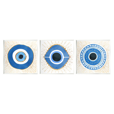 "Spiritual Evil Eye Mati", ensemble de 3 plaques murales par Ziwei Li