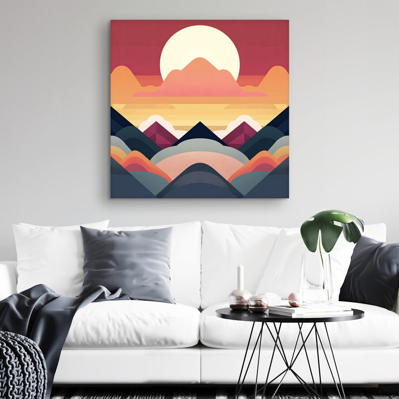 Symmetrical mountain - 32"x32" art on canvas
