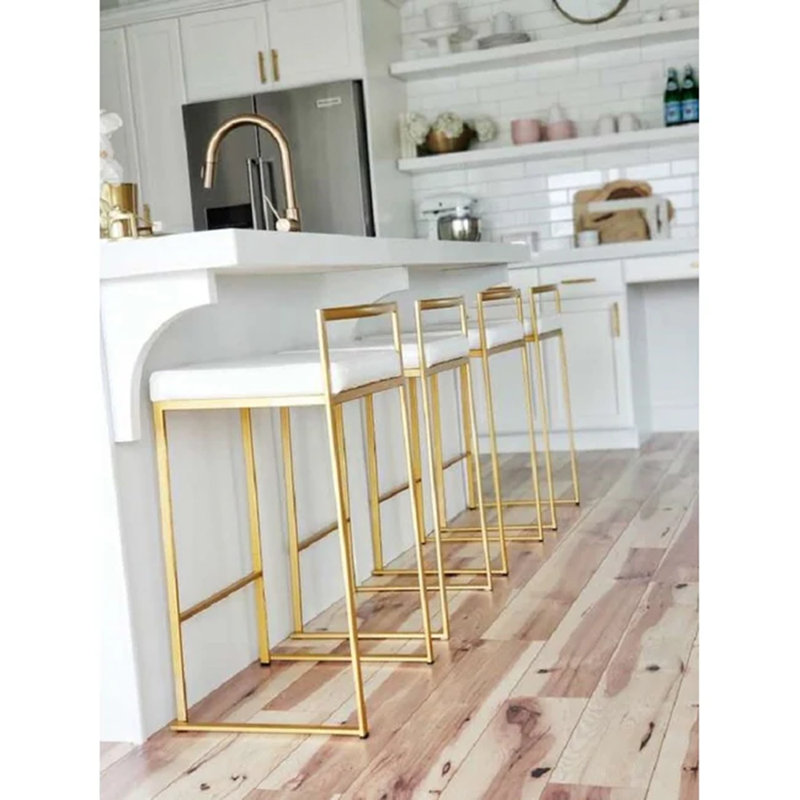 Tabouret Salami, Blanc / or