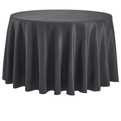 Housse de table en polyester | Tissu lavable | Infroissable | Nappe pour banquets, mariages, fêtes et plus, 108 po, noir