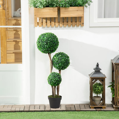 Plante artificielle pour la décoration d'intérieur et d'extérieur, plantes artificielles en pot, 3 boules, topiaire, bureau à domicile, décoration de salon