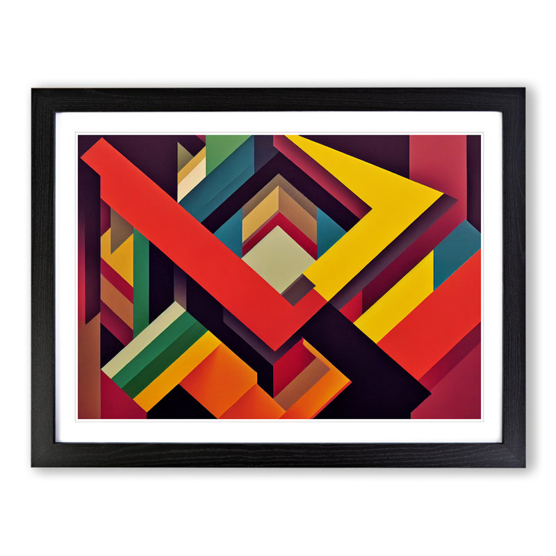 Imaginative Abstract - Single Picture Frame Print, 25cm H x 34cm W x 2cm D, Black