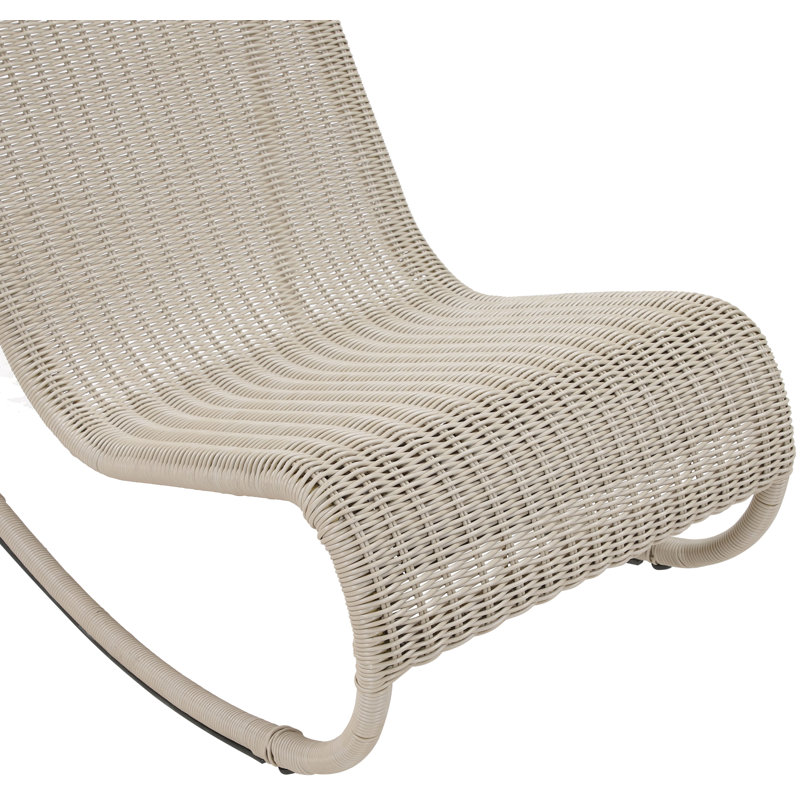 Antigua Wicker Outdoor Patio Rocker, Cream