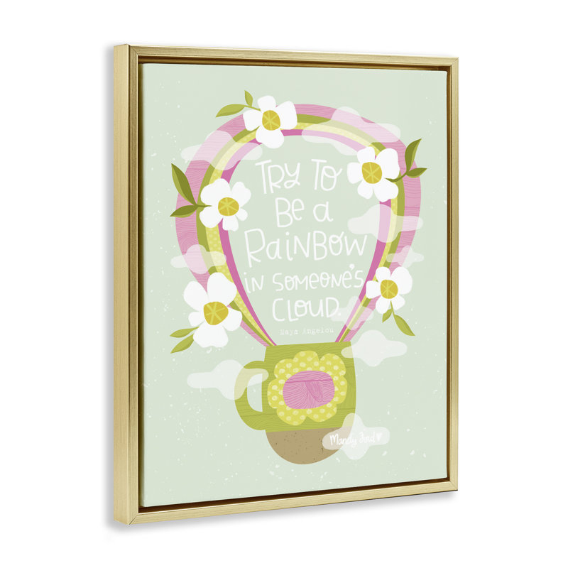 Cadre arc-en-ciel dans le nuage flottant de quelqu'un, design par Mandy Ford Art + Illustration, H 31 po x l 25 po