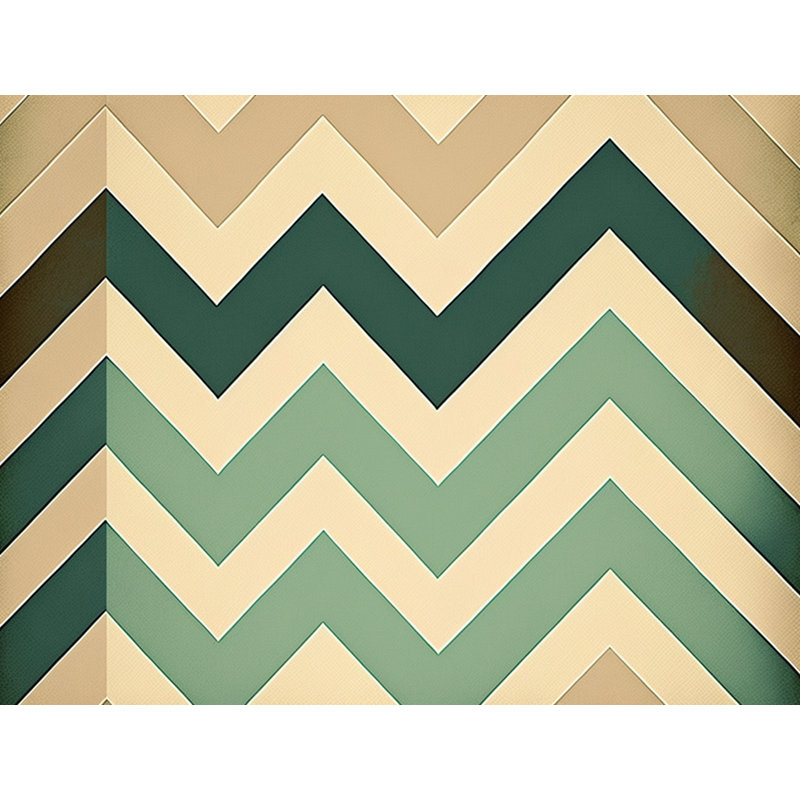 Checkered Comforter, Twin Extra Long Comforter, Green/Beige Chevron