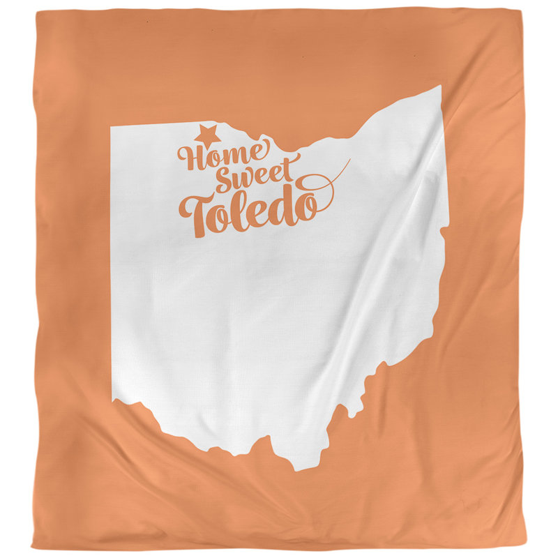 Housse de couette simple ohio toledo, Orange, Polyester brossé
