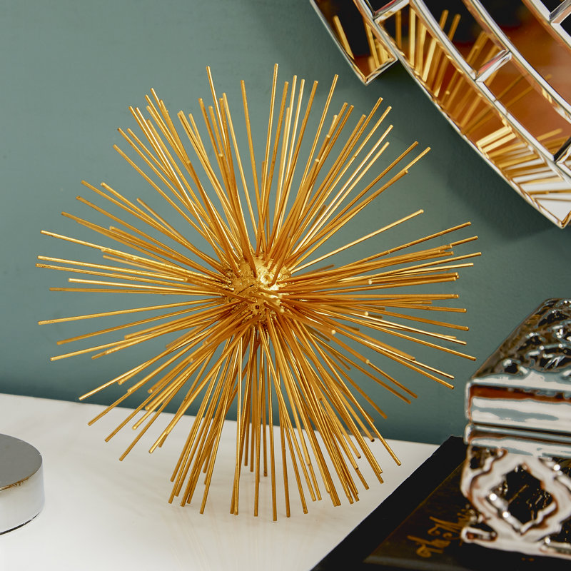 Grande sphère Erizo Spiked, Or, H 10 po x l 10 po x P 10 po