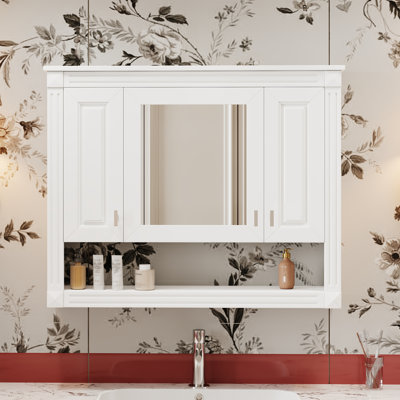 Armoire à pharmacie murale avec miroir ouvert et tablette de 35 po Thalrex