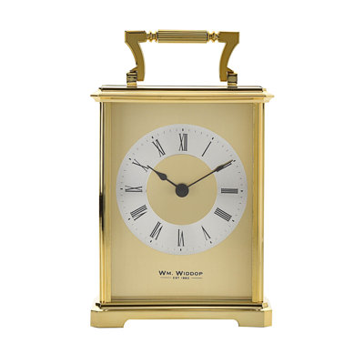 Roman Numeral Metal Quartz Movement / Crystal Tabletop Clock in Gold