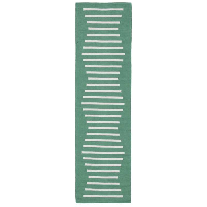 Estie Hand Woven Cotton Striped Rug, Runner 2'3" x 8'