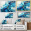 Orage encre dorée et tempête bleue - Décoration murale abstraite-586450430-548898636