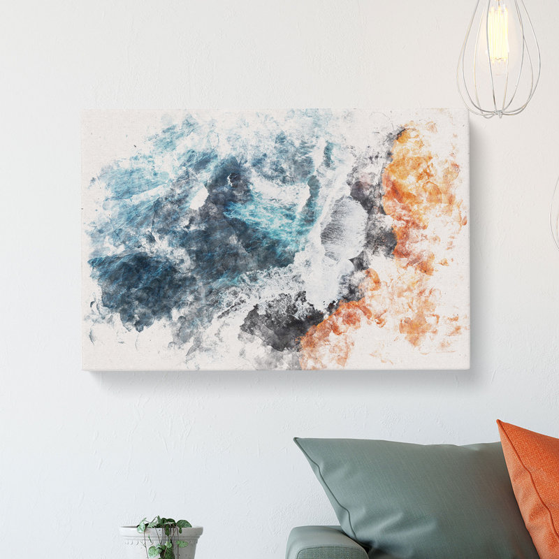 Snaefellsnes Coast in Iceland Watercolour - Wrapped Canvas, 40cm H x 60cm W x 3cm D
