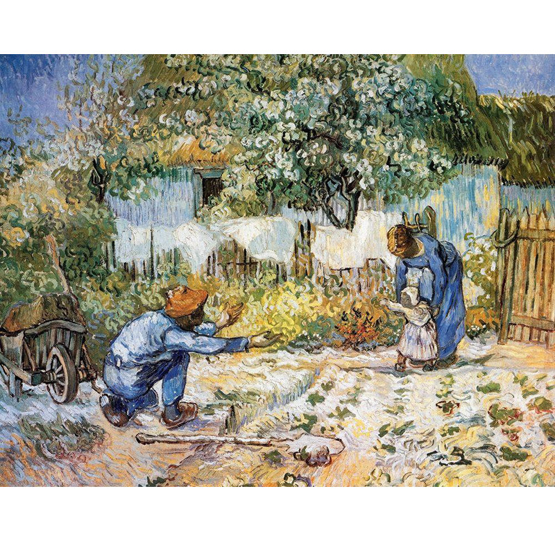 «Vault W» par Van Gogh, Vincent, reproduction d'art sur toile tendue: First Steps