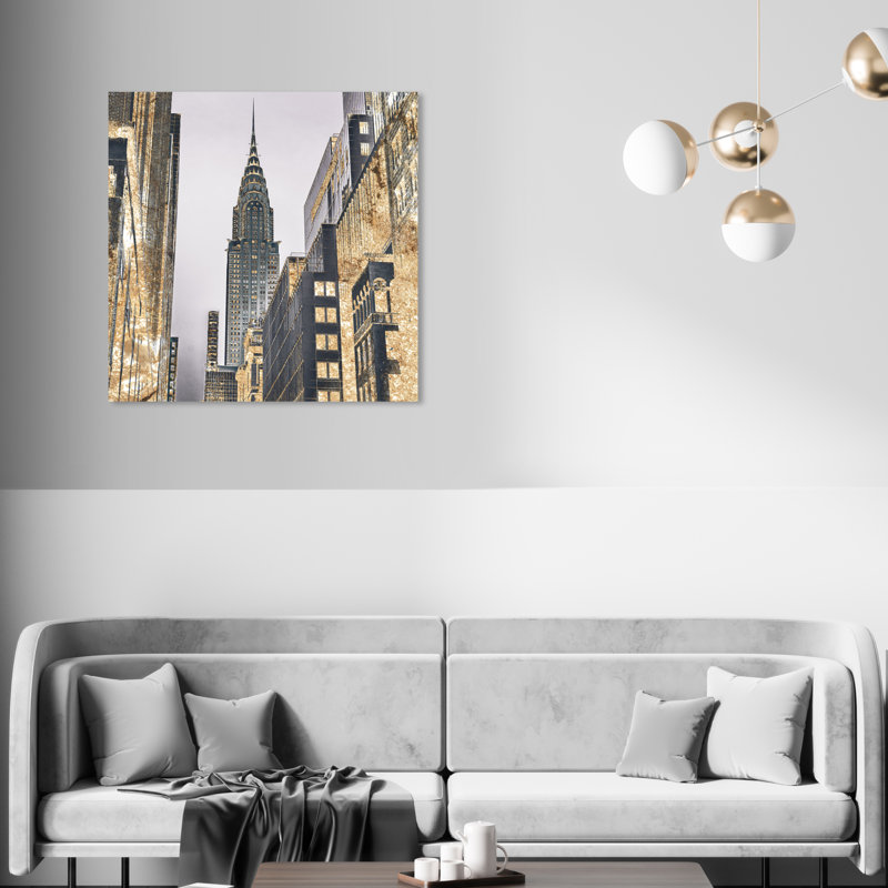 «The City New York Skyscraper Modern», cadre photo, H 30 po x l 30 po x P 1,5 po, Toile tendue