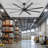 120" Industrial Black Aluminum HVLS Ceiling Fan Without Light, Large Windmill Ceiling Fan Without Light
