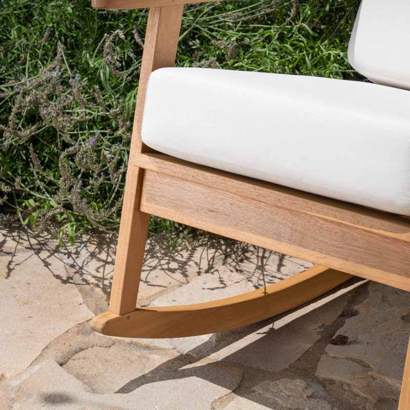Chaise berçante avec coussins Olene, Blanc