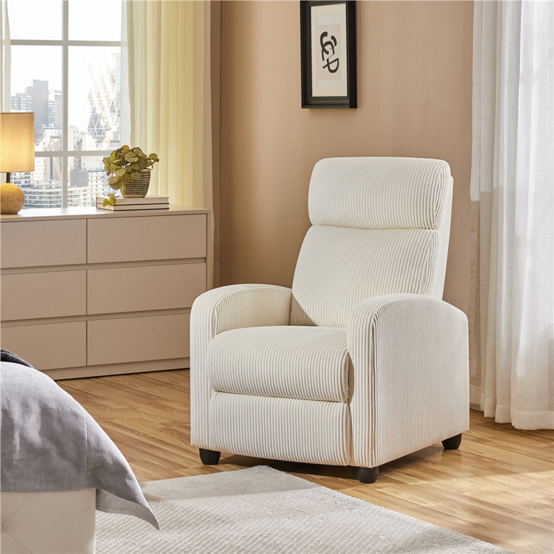 Sanza Corduroy Upholstered  Recliner, Beige