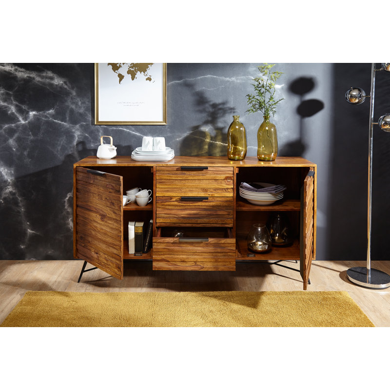 Aldred 160 Cm Wide 3 Drawer Solid Wood Sideboard