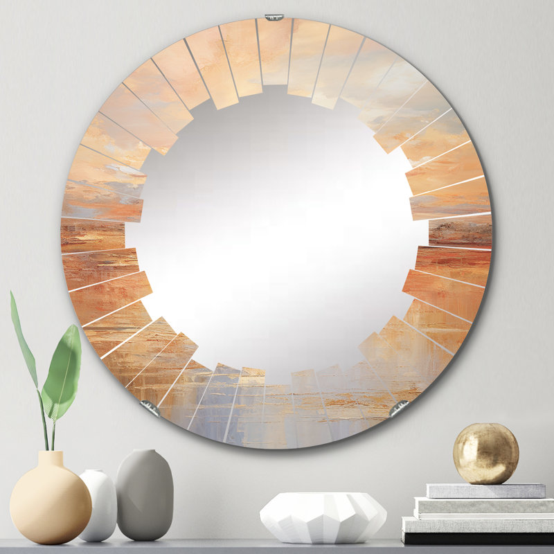 Miroir mural Bold Sunset Golden Collage I, 24 po x 24 po