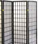 4 paravents d'intimité de style japonais, 70 po de hauteur, paravent pliable noir avec 4 panneaux et finition