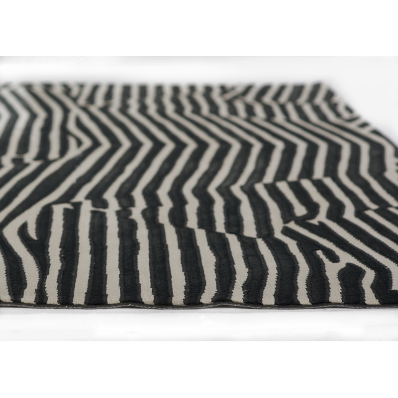 Tapis noir / gris Chanella, Rectangle 9 pi 3 po x 12 pi 6 po