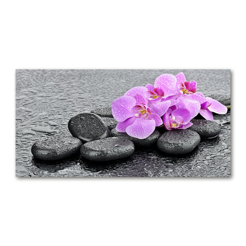 Orchids Stones - Wrapped Canvas Print