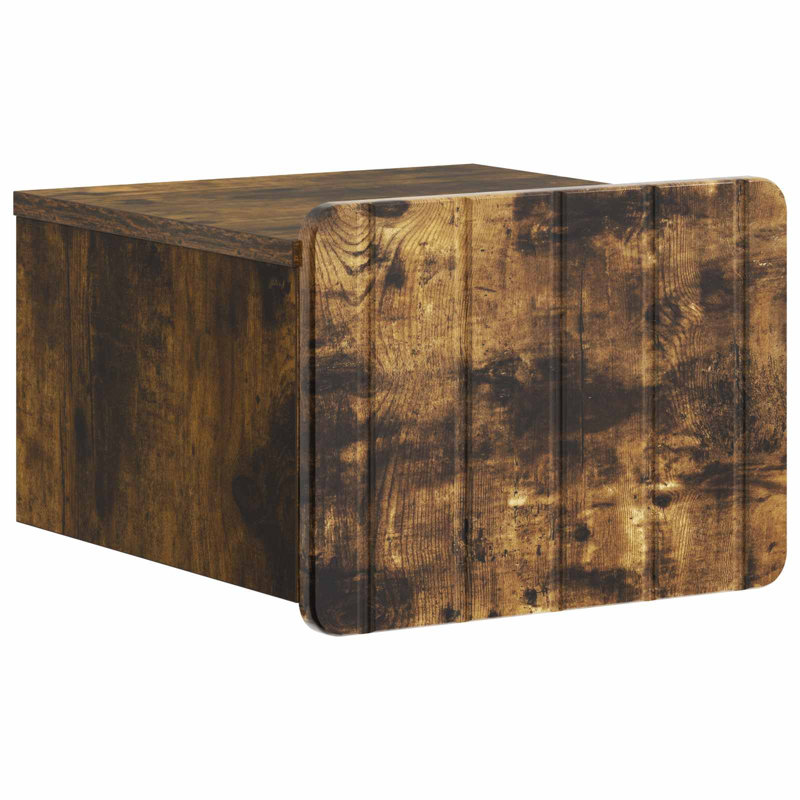 33cm W Manufactured Wood Bedside Table, Smoked Oak