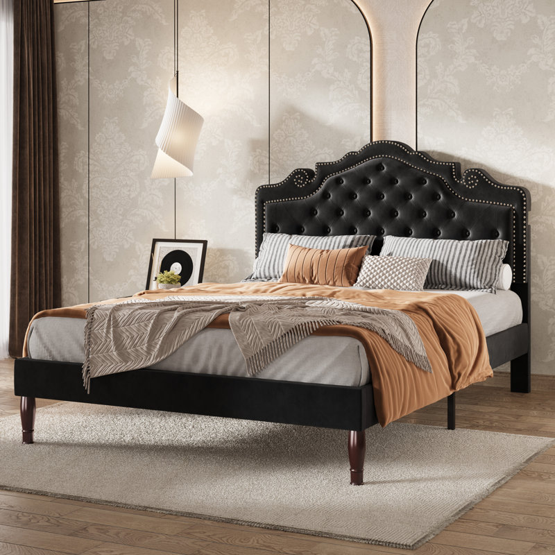 Skya Upholstered Platform Bed, Queen