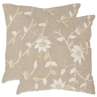 Embroidered Cotton Throw Pillow
