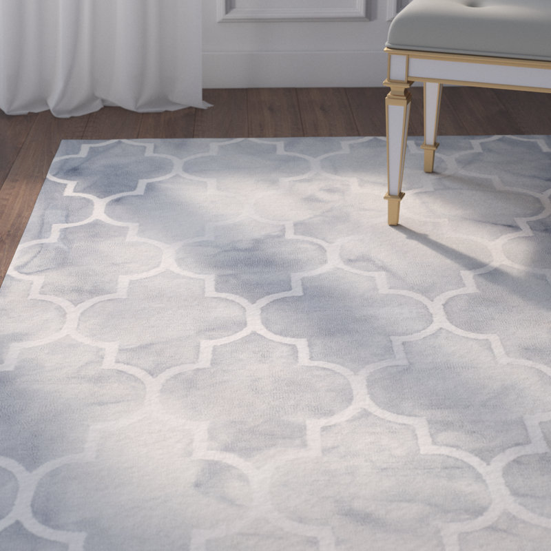 Daviston Hand Tufted Wool Geometric Rug, Rectangle 10' x 14'