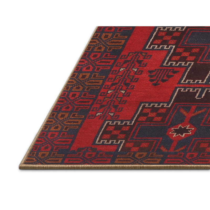 Tapis traditionnel mehroon/noir/crème, Rectangle 6 pi x 9 pi