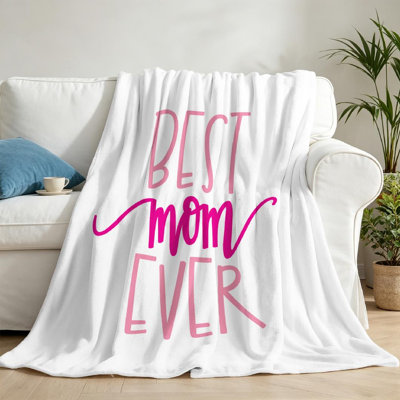 Clear Ultra Soft Flannel Fleece Throw Blanket,Best Mom Single-Sided Print
