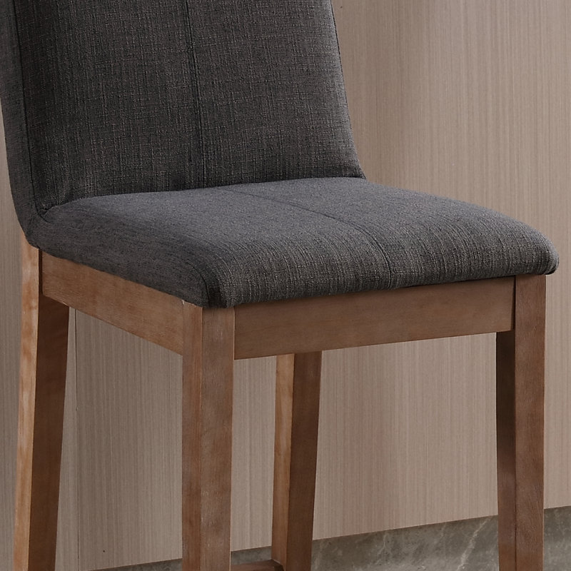 Alayha Upholstered 26'' Counter Bar Stools with Solid Wood Frame Set of 2, Black