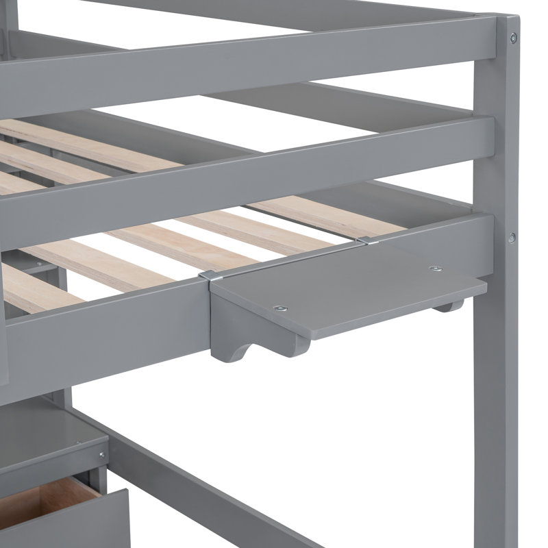 Yvette Kids Full Loft Bed, Grey