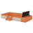 Velvet Upholstered Daybed With Stairs & Gas Lift Storage Ottoman, Contrast Color, Padded Guardrails-407922158-407922065